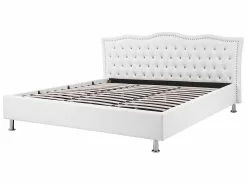 Beliani Sänky Keinonahka Säilytystila Valkoinen METZ Useita Kokoja -Käsinojalliset tuolit Winkel undef src sa picid 240303 type whitesh image