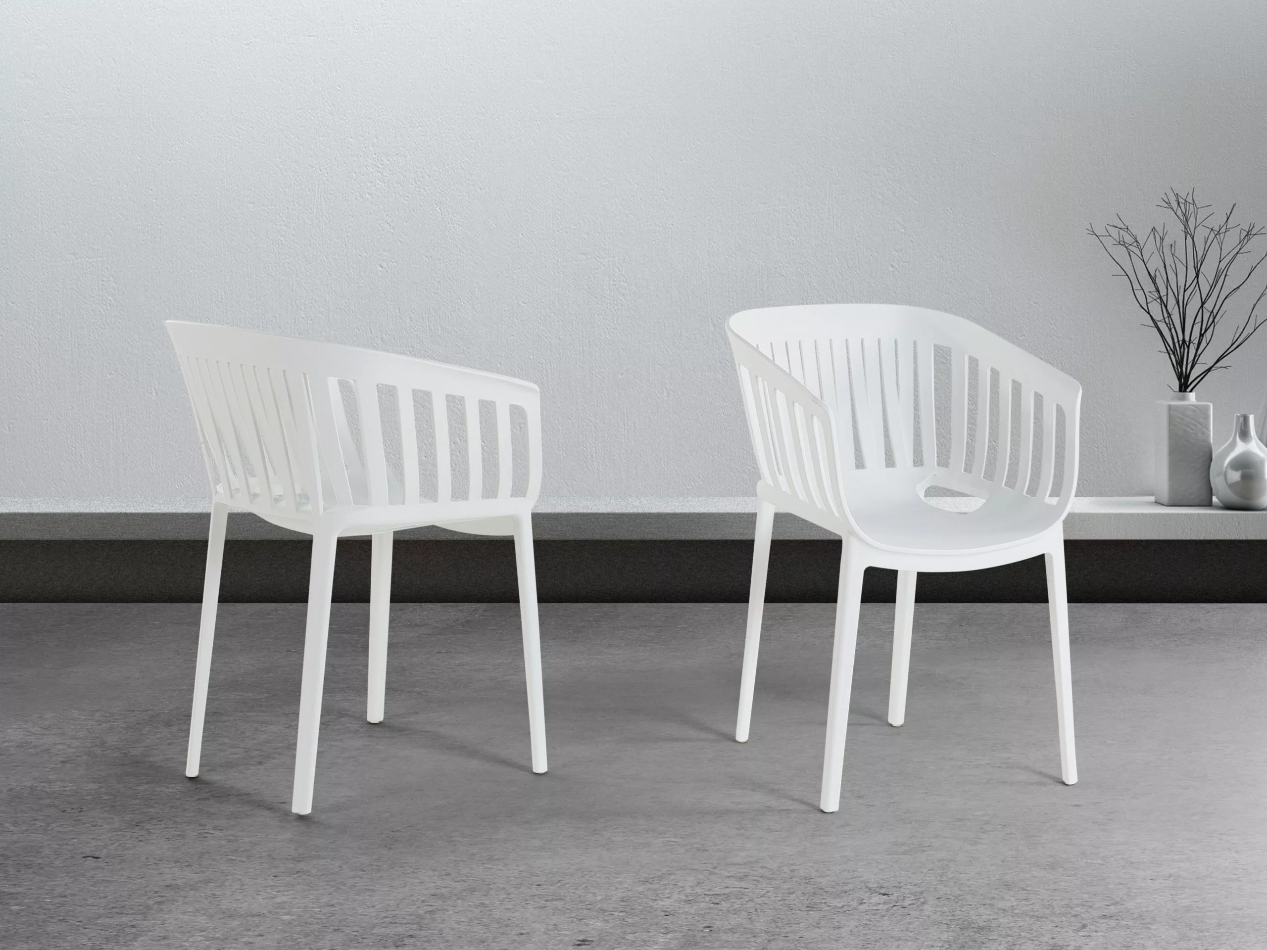 Beliani Tuoli Muovi Valkoinen DALLAS - Image 2