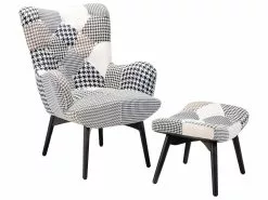 Beliani Nojatuoli Ja Rahi Mustavalkoinen VEJLE