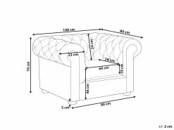 Beliani Nojatuoli Keinonahka Kullanruskea CHESTERFIELD -Käsinojalliset tuolit Winkel undef src sa picid 537777 type whitesh image