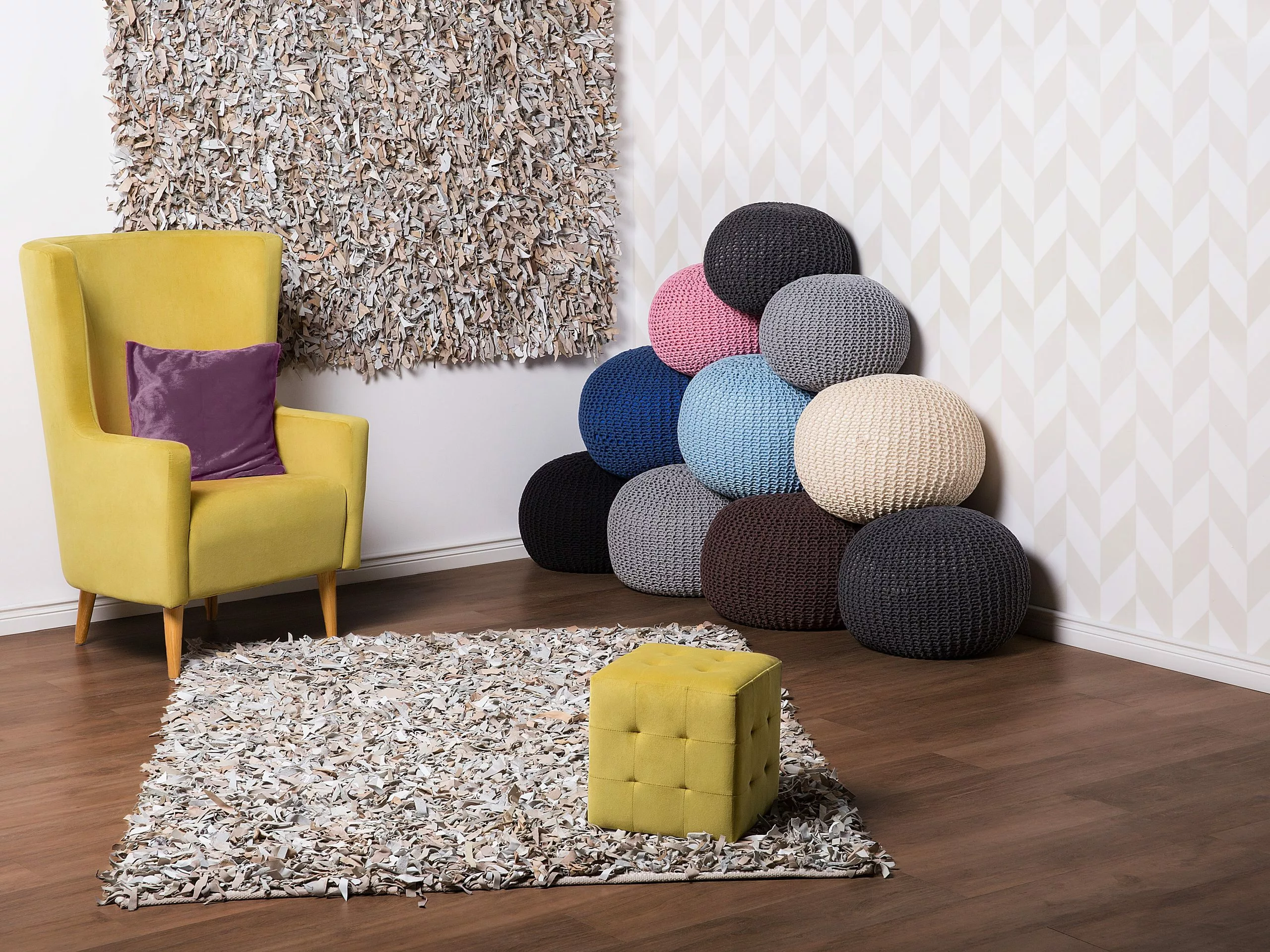 Beliani Nojatuoli Samettinen Keltainen ONEIDA - Image 3