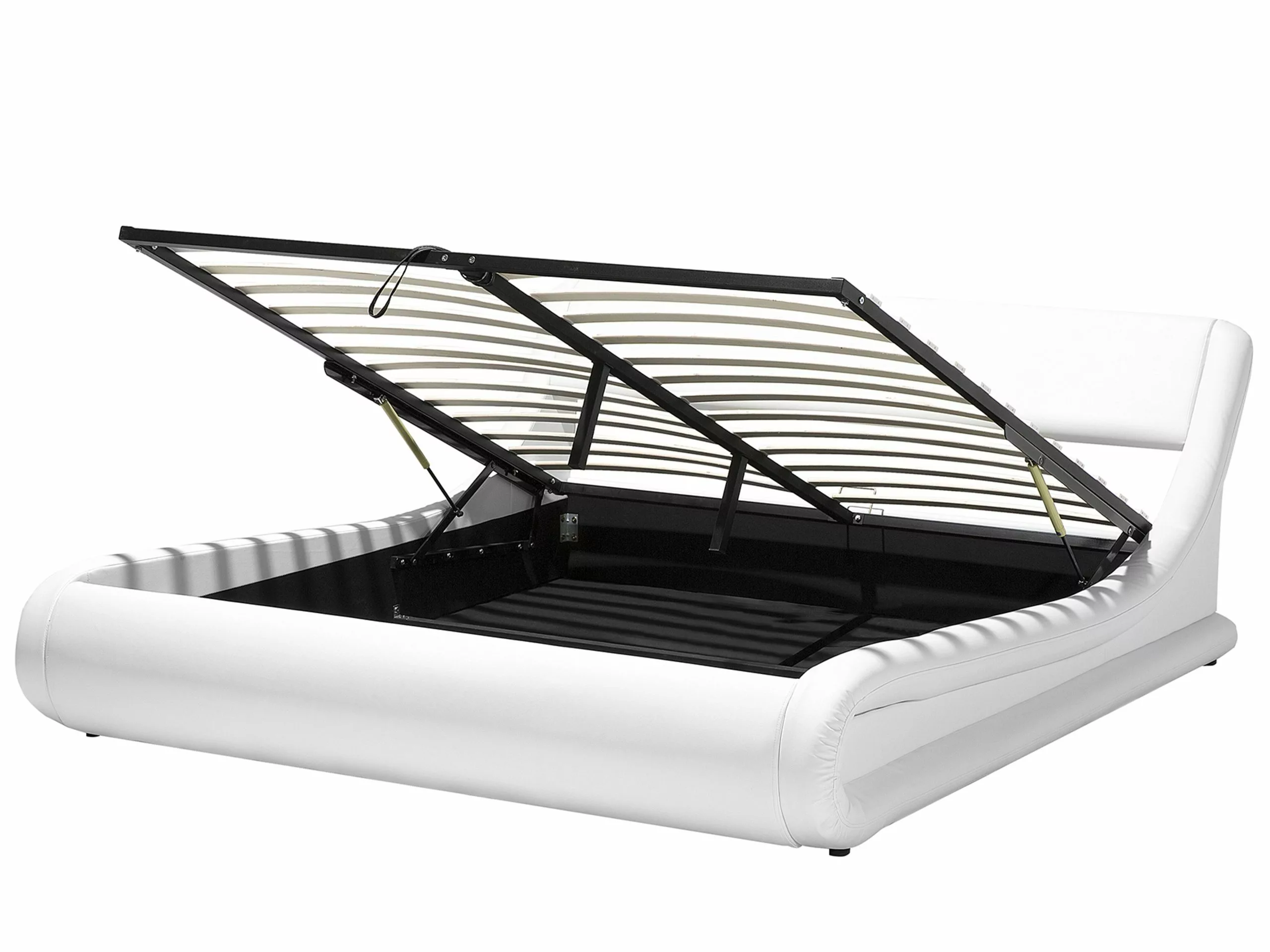 Beliani Sänky Keinonahka Säilytystila Valkoinen AVIGNON Useita Kokoja