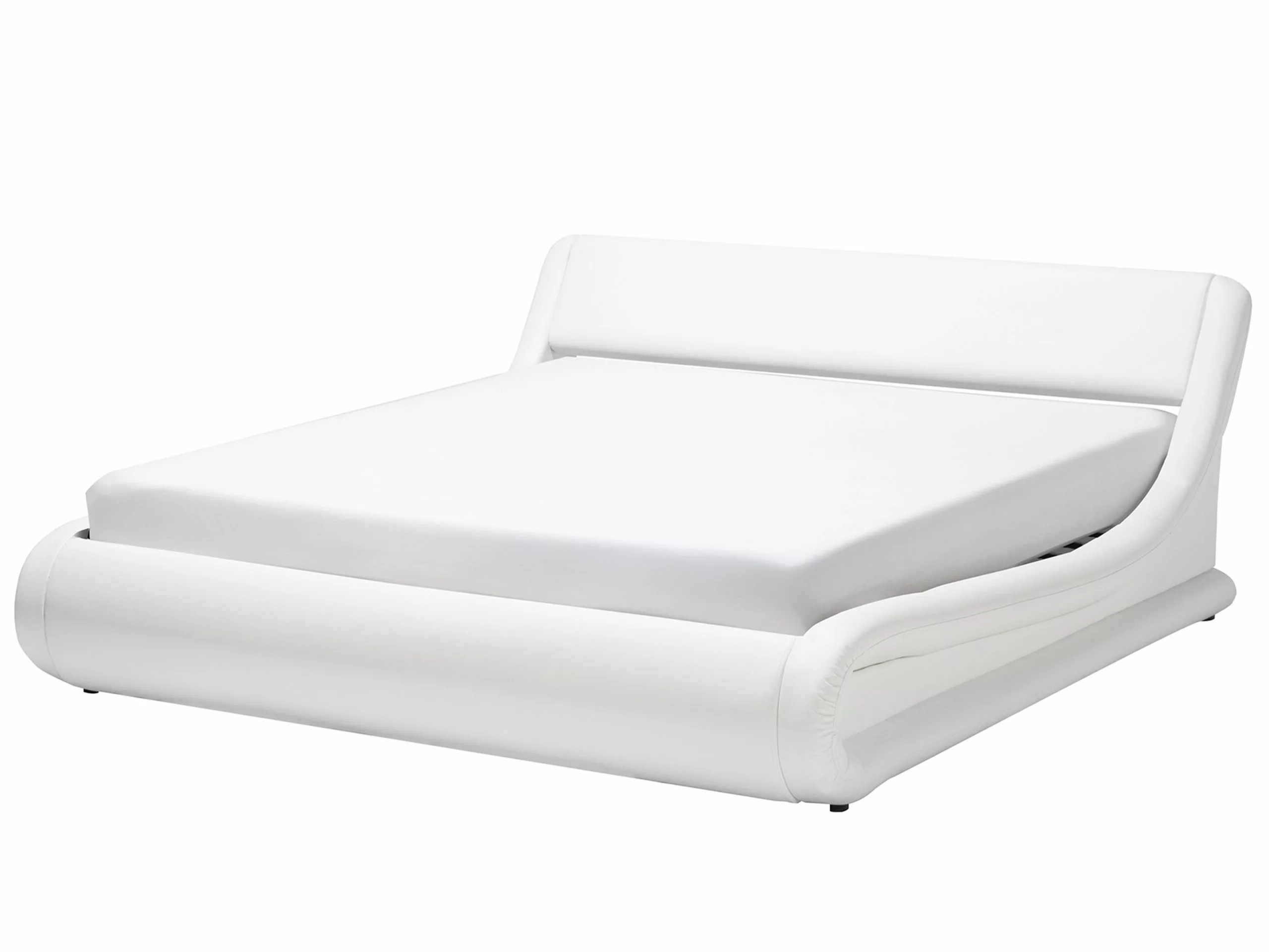 Beliani Sänky Keinonahka Säilytystila Valkoinen AVIGNON Useita Kokoja - Image 4