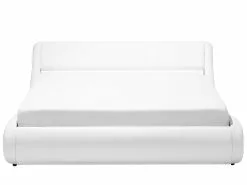 Beliani Sänky Keinonahka Säilytystila Valkoinen AVIGNON Useita Kokoja -Käsinojalliset tuolit Winkel undef src sa picid 689748 type whitesh image