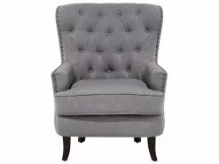 Beliani Nojatuoli Kankainen Vaaleanharmaa VIBORG II -Käsinojalliset tuolit Winkel undef src sa picid 708377 type whitesh image