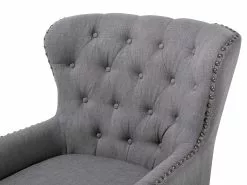 Beliani Nojatuoli Kankainen Vaaleanharmaa VIBORG II -Käsinojalliset tuolit Winkel undef src sa picid 708380 type whitesh image