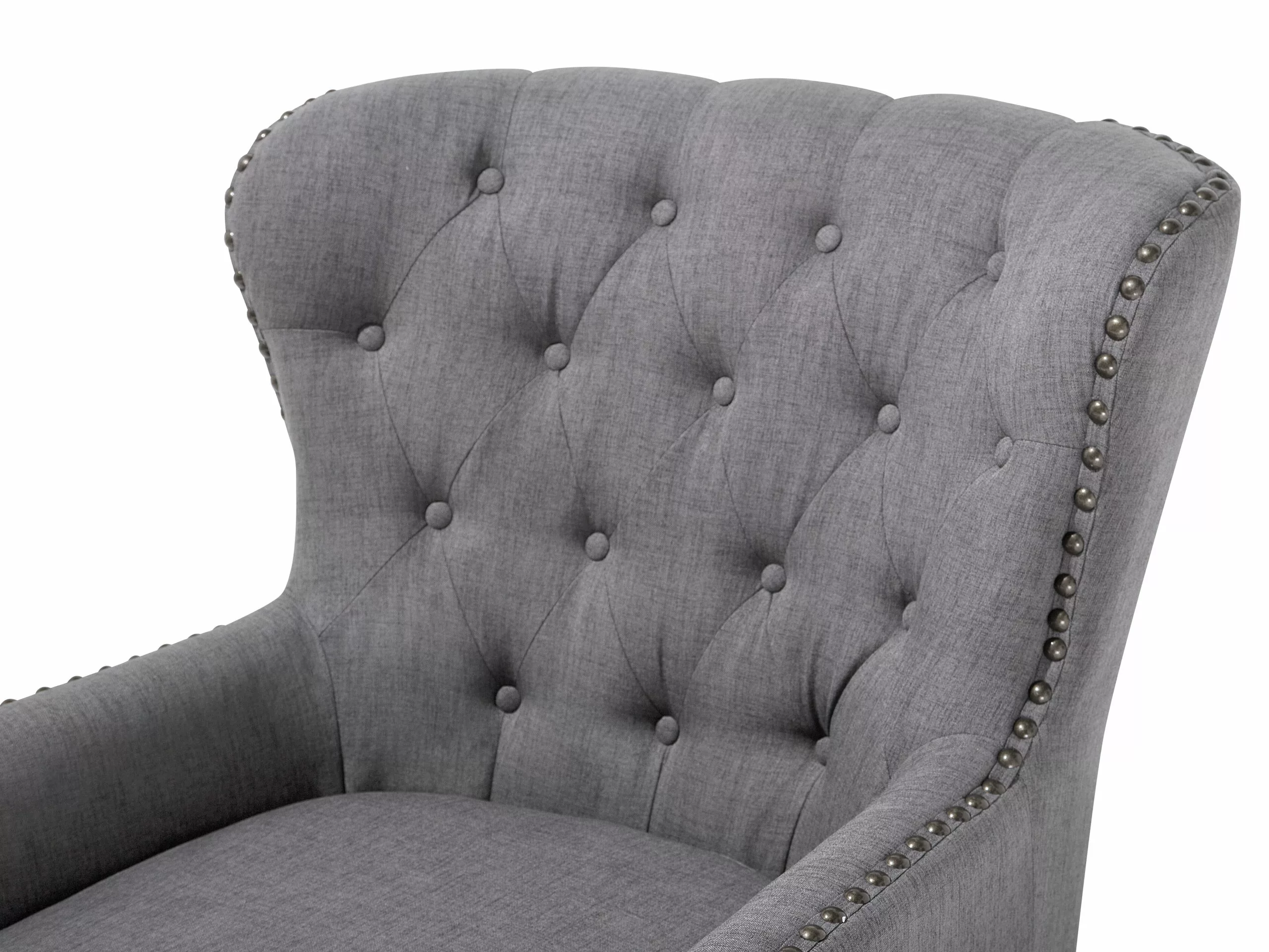 Beliani Nojatuoli Kankainen Vaaleanharmaa VIBORG II - Image 6