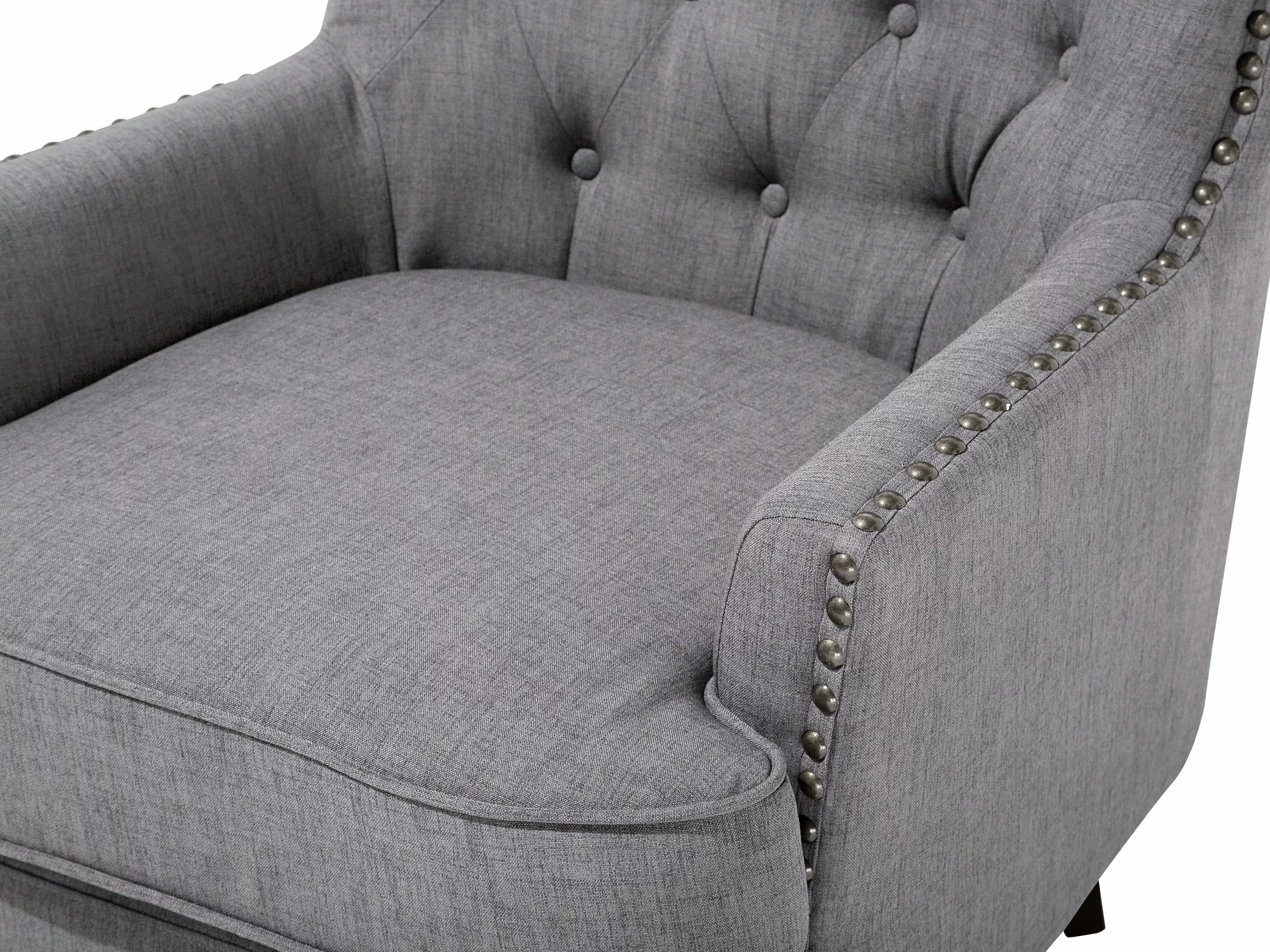 Beliani Nojatuoli Kankainen Vaaleanharmaa VIBORG II - Image 7