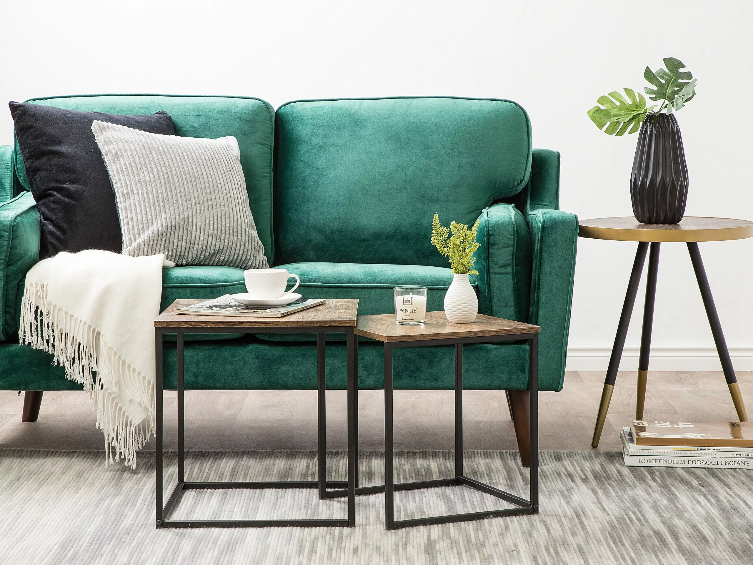 Beliani Sivupöytäsetti Tumma Puu/musta 2 Kpl DENNY 2 Beliani Sivupöytäsetti Tumma Puu/musta 2 Kpl DENNY - Image 2