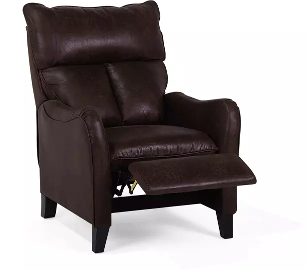 Beliani Lepotuoli Keinonahkainen Ruskea ROYSTON - Image 3