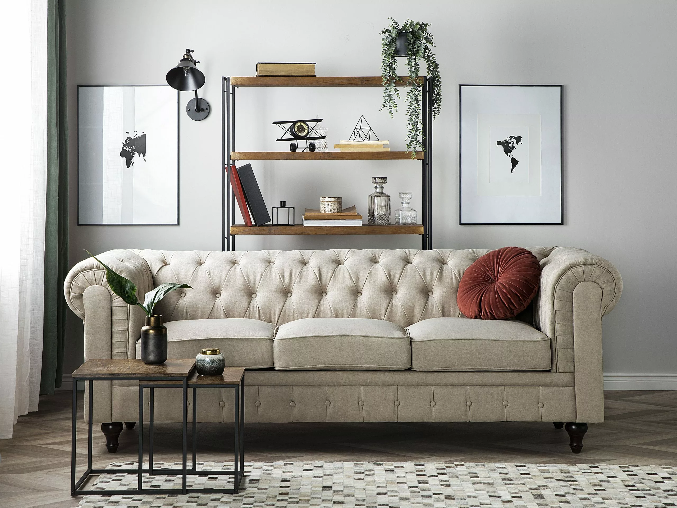 Beliani Sivupöytäsetti Tumma Puu/musta 2 Kpl DENNY 3 Beliani Sivupöytäsetti Tumma Puu/musta 2 Kpl DENNY - Image 3