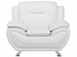 Beliani Nojatuoli Keinonahkainen Valkoinen LEIRA -Käsinojalliset tuolit Winkel undef src sa picid 711216 type whitesh image