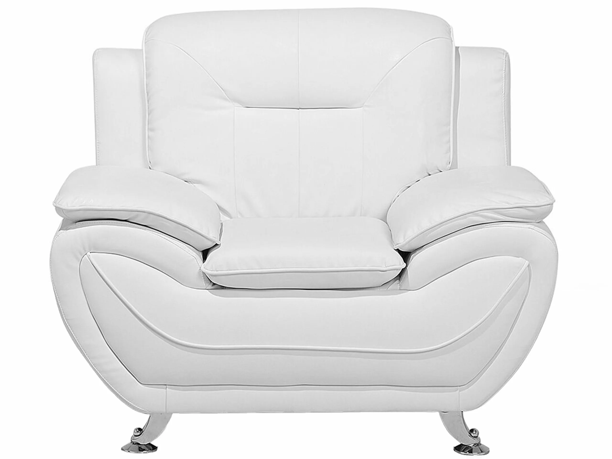 Beliani Nojatuoli Keinonahkainen Valkoinen LEIRA - Image 3