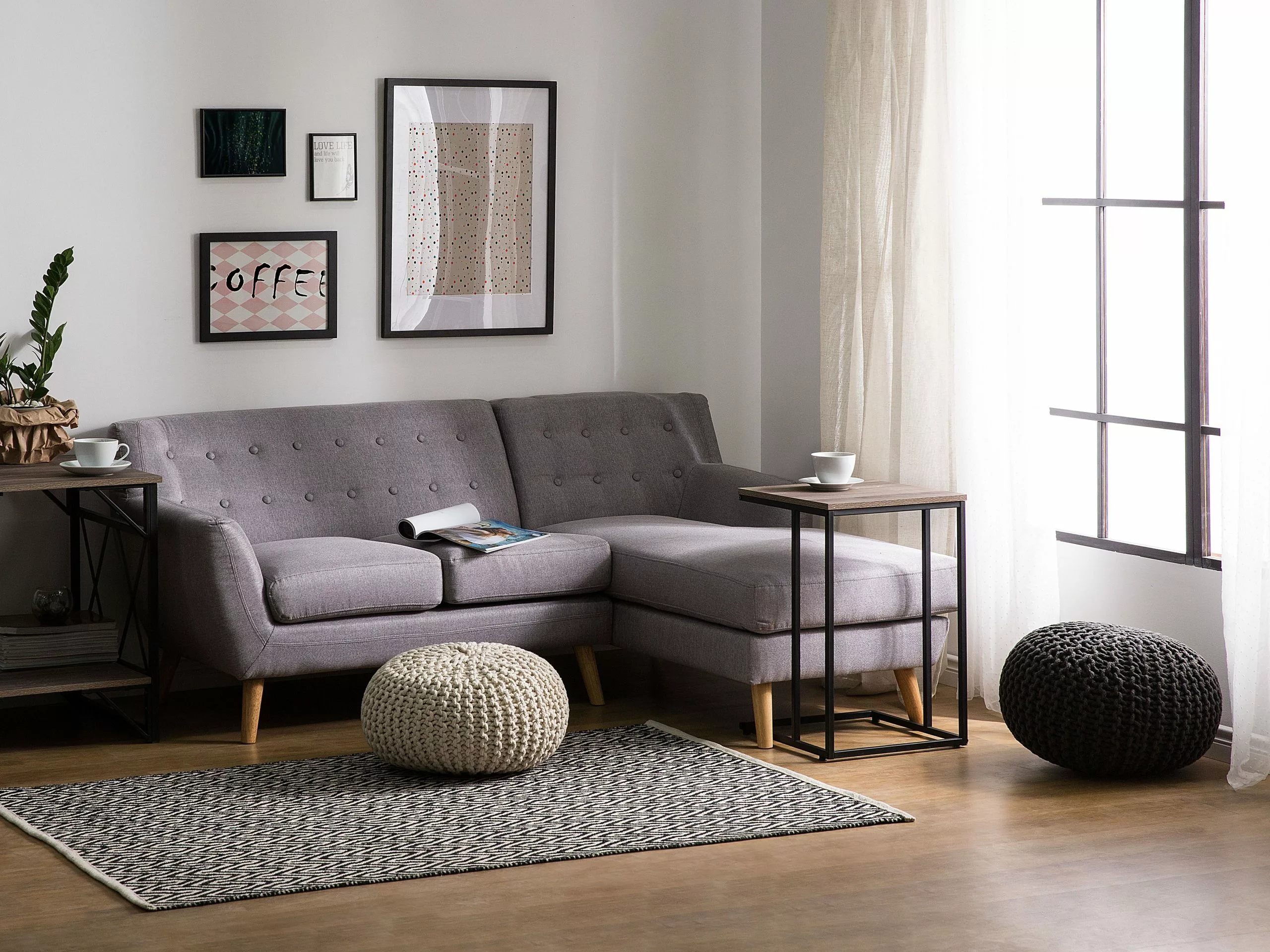 Beliani Sivupöytä Ruskeanharmaa/musta TROY 2 Beliani Sivupöytä Ruskeanharmaa/musta TROY - Image 2