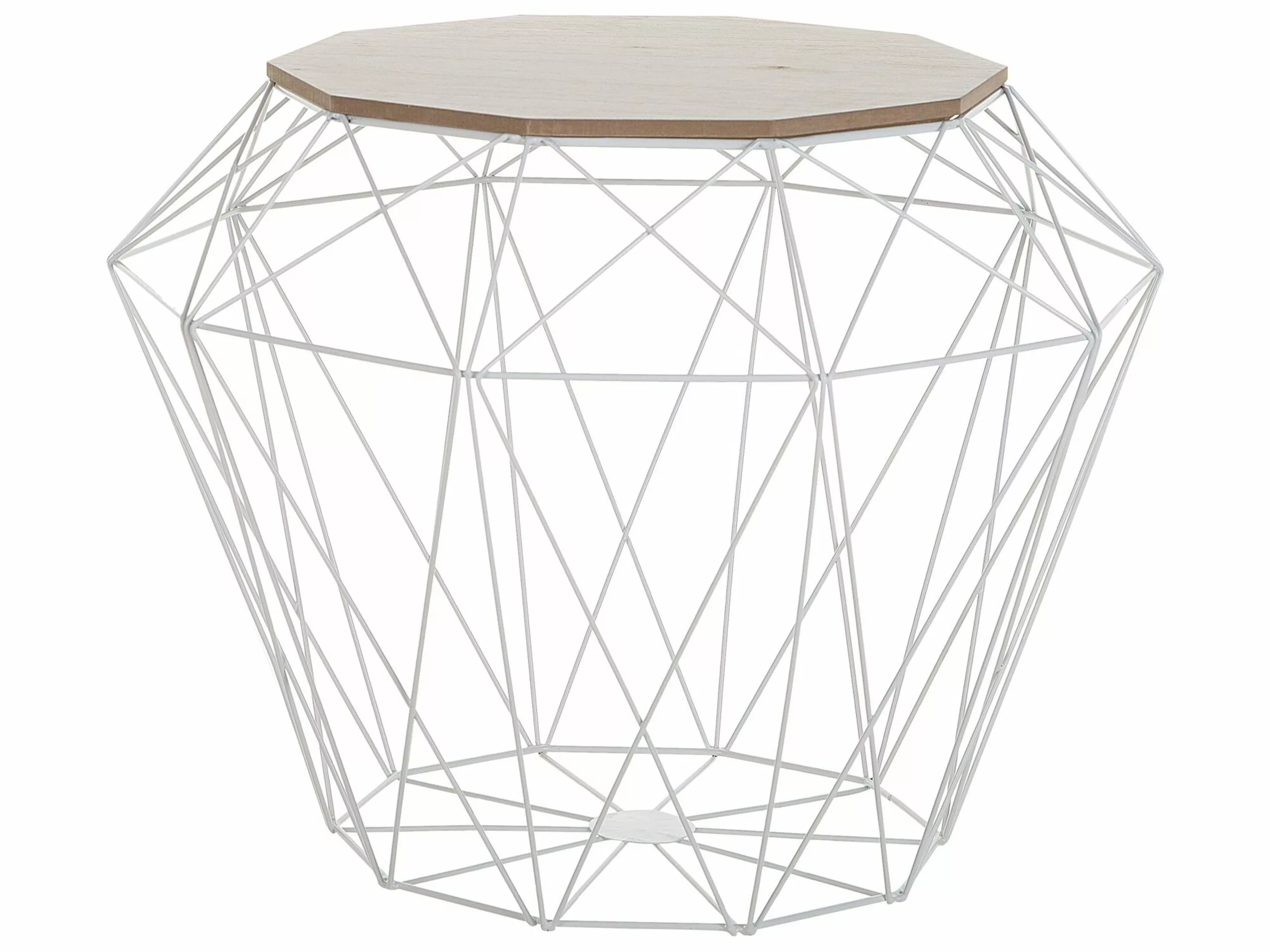 Beliani Sivupöytä Metalli Säilytystila Valkoinen ELIDA