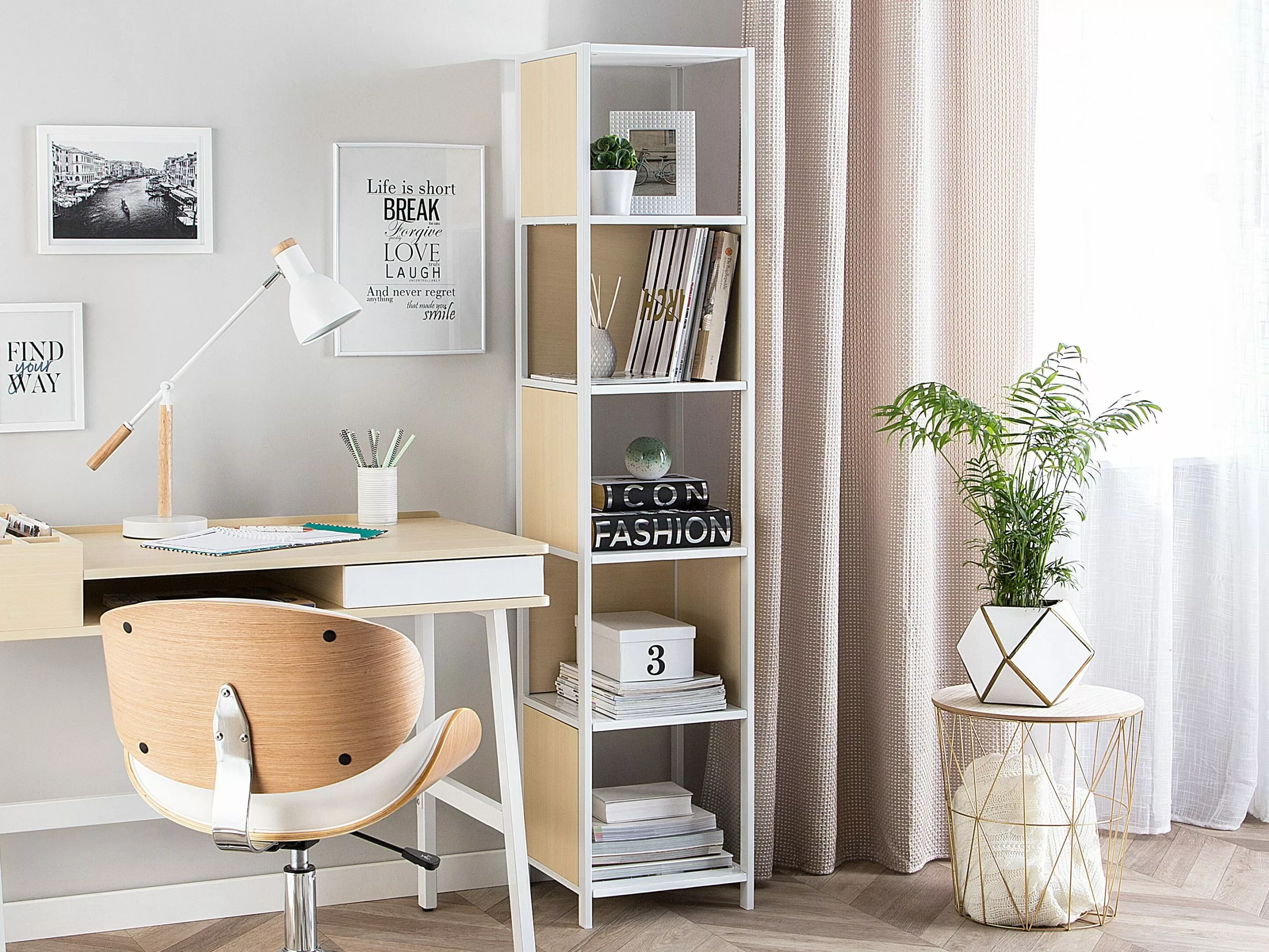 Beliani Sivupöytä Metalli Säilytystila Kulta LANARK - Image 8