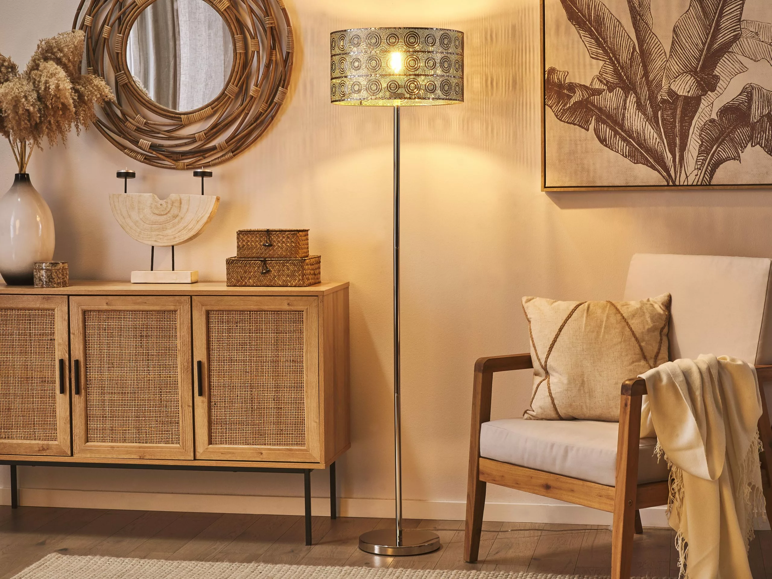 Beliani Sivupöytä Metalli Säilytystila Valkoinen ELIDA - Image 6