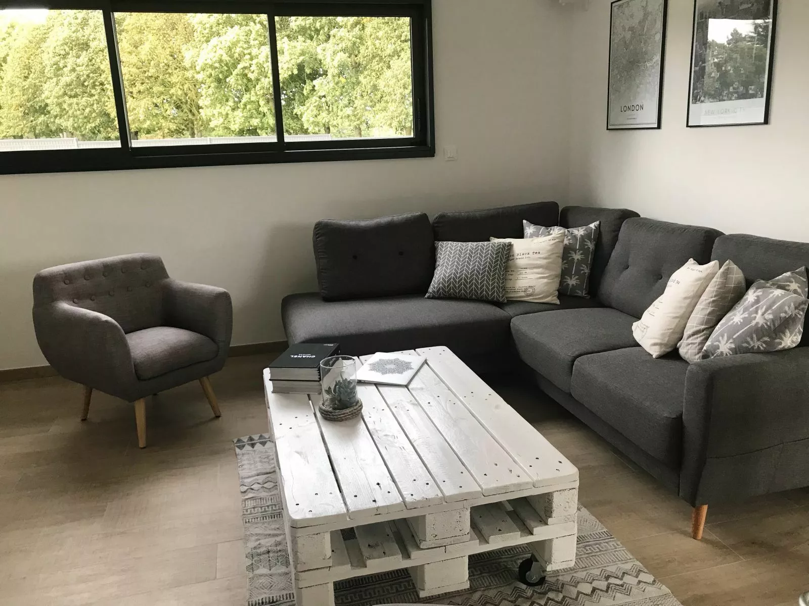 Beliani Nojatuoli Kankainen Harmaa MELBY - Image 3