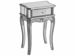 Beliani Konsolipöytä Peililasi Laatikko Hopea SOMMA