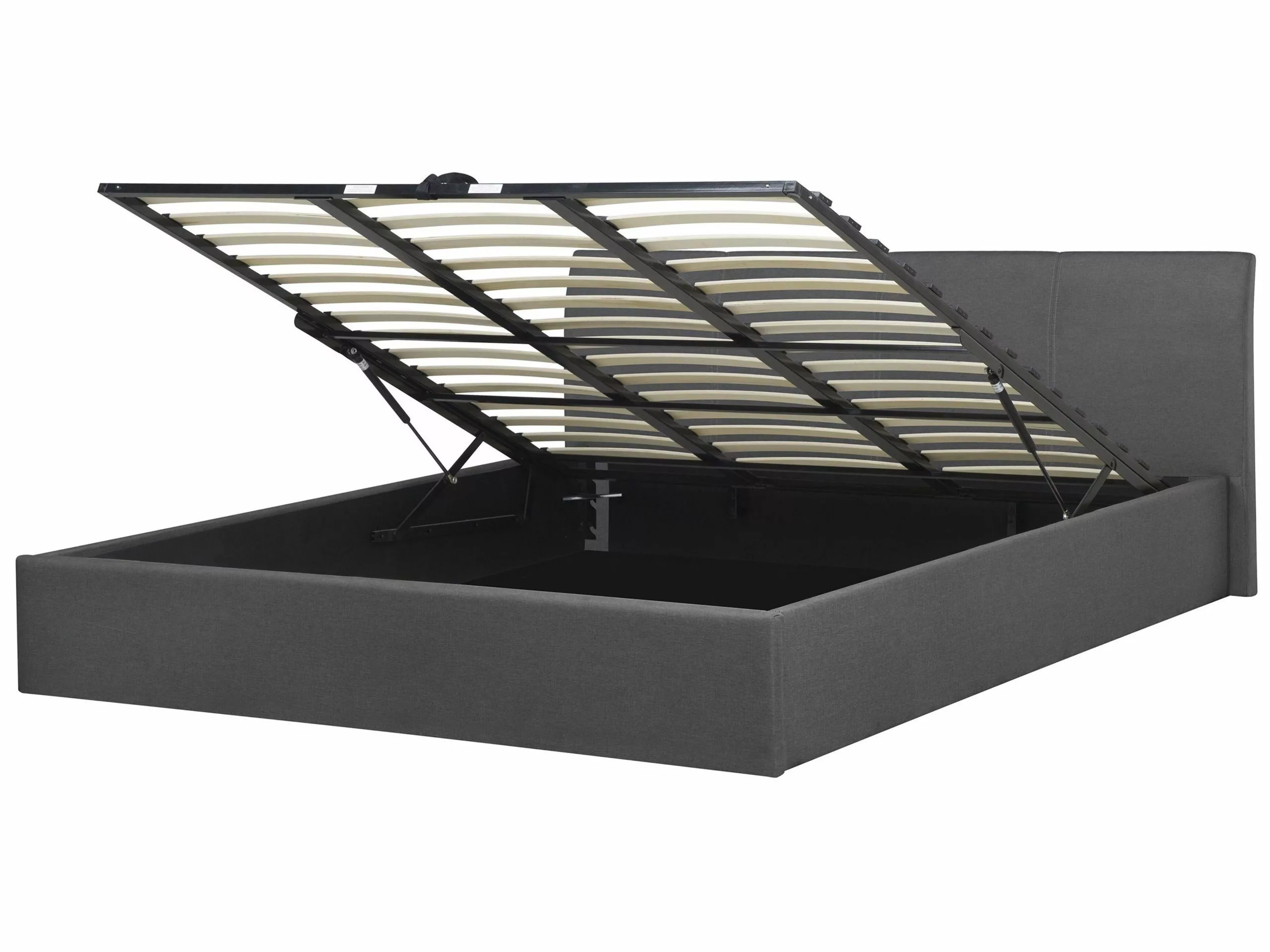 Beliani Sänky Kangas Säilytystila Harmaa ORBEY Useita Kokoja 1 Beliani Sänky Kangas Säilytystila Harmaa ORBEY Useita Kokoja