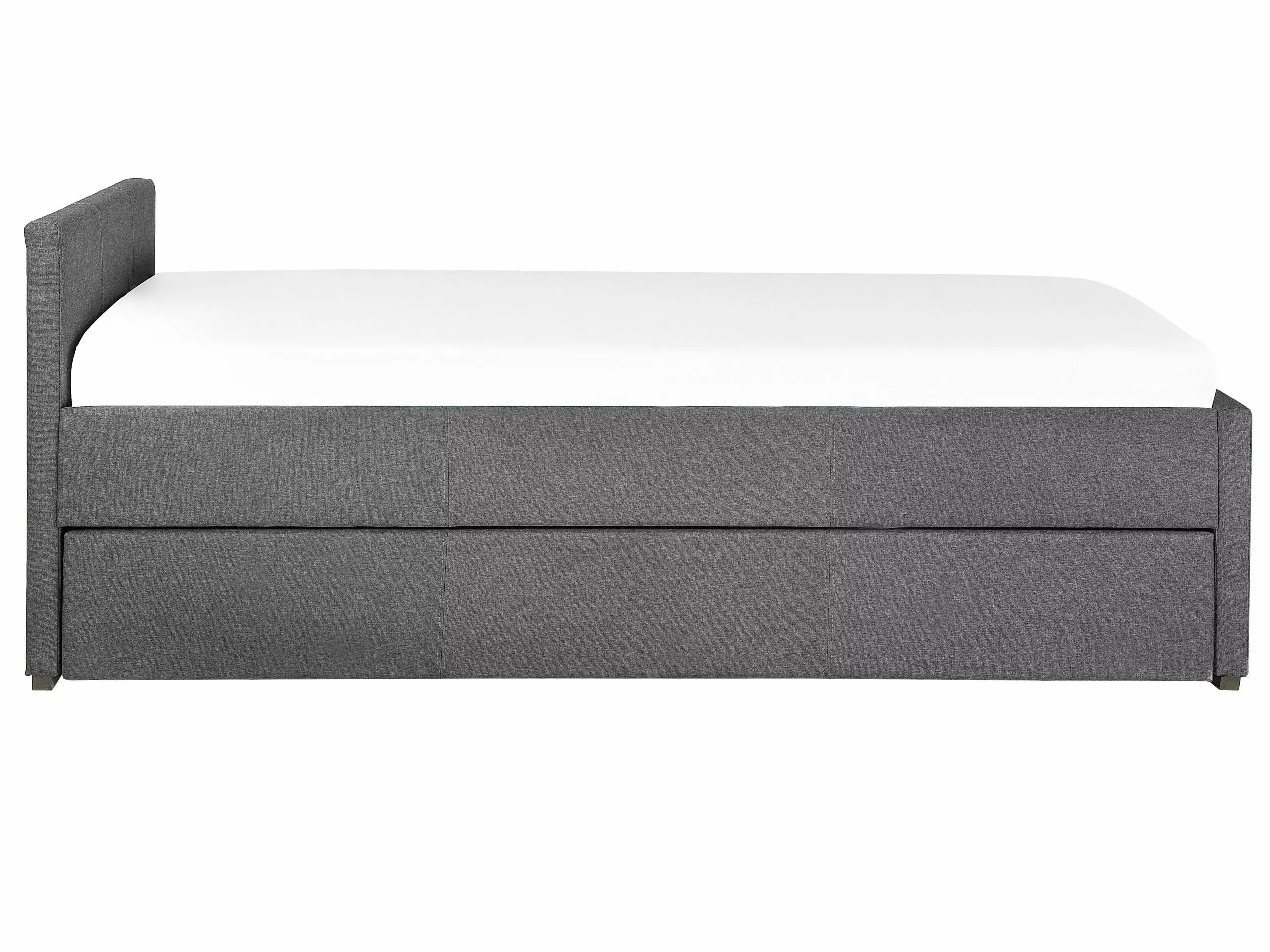 Beliani Sänky Kangas Lisävuode Tummanharmaa 90 X 200 Cm MARMANDE - Image 7