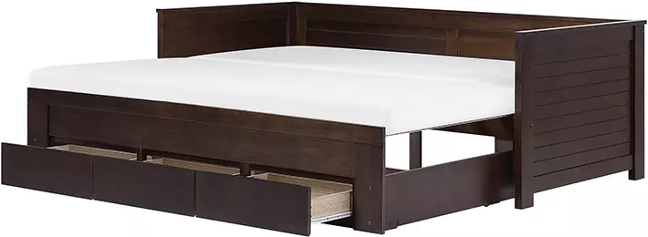 Beliani Sänky Levitettävä Säilytystila Tummanruskea 90/180 X 200 Cm CAHORS 5 Beliani Sänky Levitettävä Säilytystila Tummanruskea 90/180 X 200 Cm CAHORS - Image 5