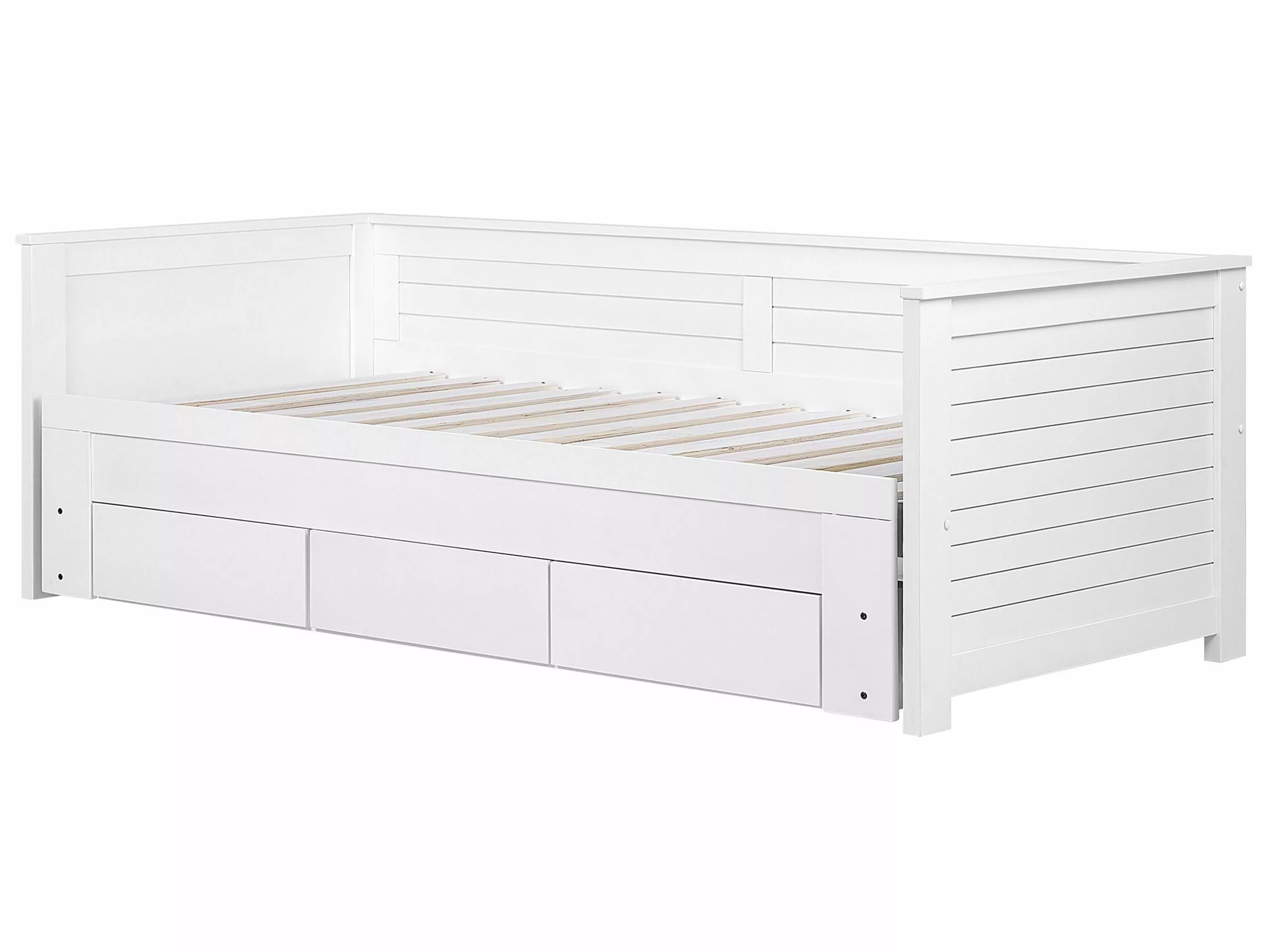 Beliani Sänky Levitettävä Säilytystila Valkoinen 90/180 X 200 Cm CAHORS - Image 10