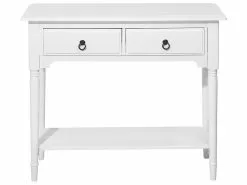 Beliani Konsolipöytä 2 Laatikkoa Valkoinen LOWELL -Käsinojalliset tuolit Winkel undef src sa picid 729720 type whitesh image