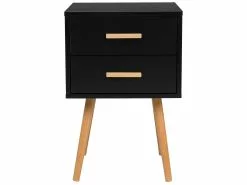 Beliani Yöpöytä 2 Laatikkoa Musta ALABAMA -Käsinojalliset tuolit Winkel undef src sa picid 734843 type whitesh image