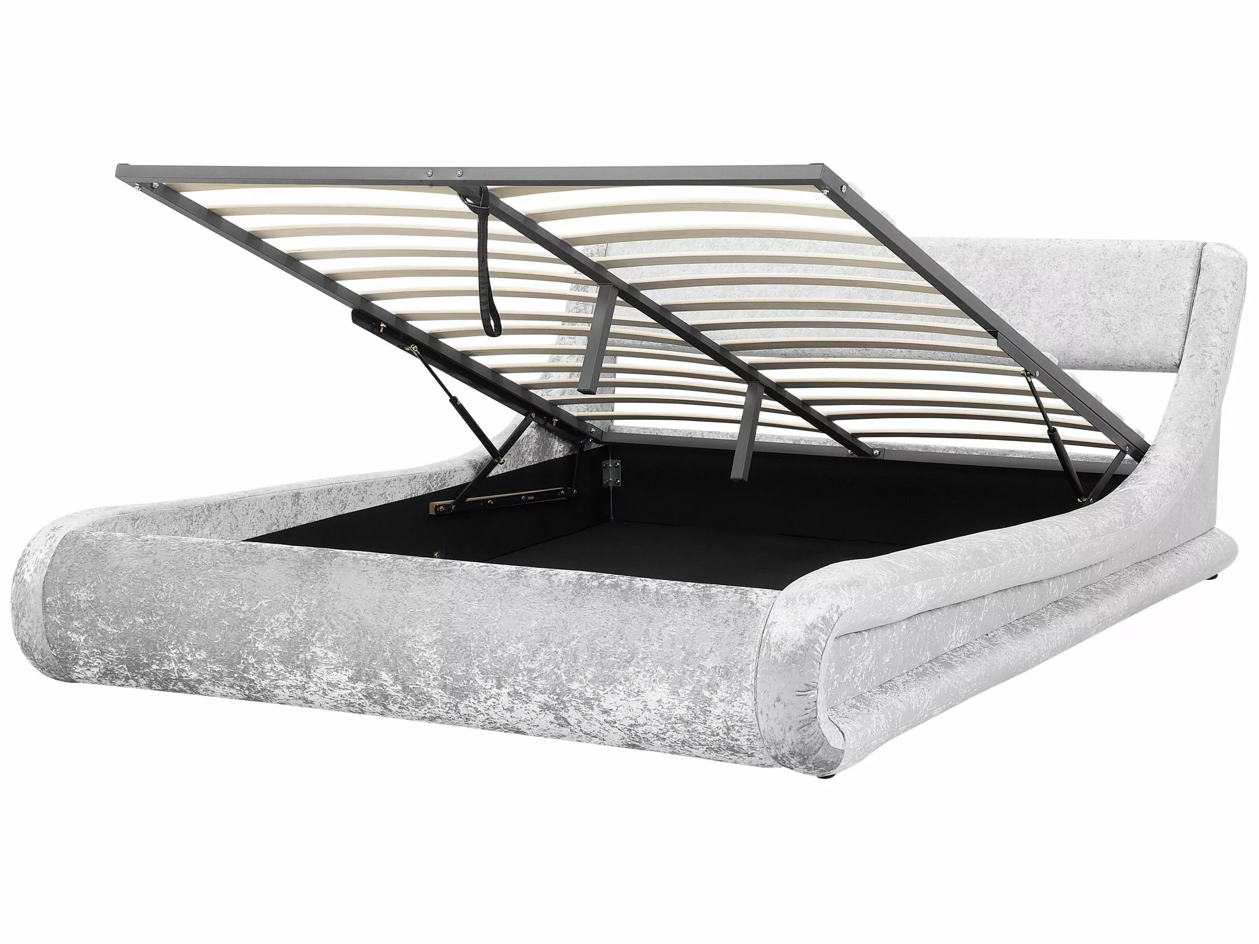 Beliani Sänky Sametti Säilytystila Hopea AVIGNON Useita Kokoja