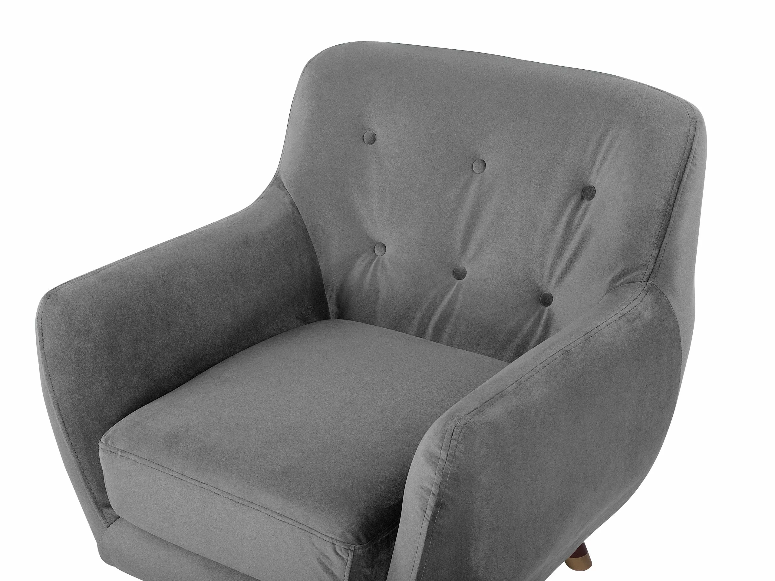 Beliani Nojatuoli Samettinen Harmaa BODO - Image 7