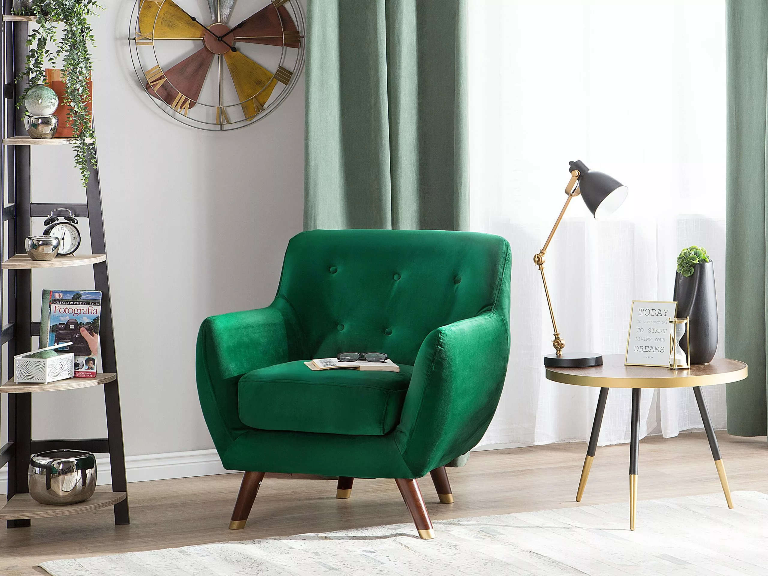 Beliani Nojatuoli Samettinen Vihreä BODO 2 Beliani Nojatuoli Samettinen Vihreä BODO - Image 2