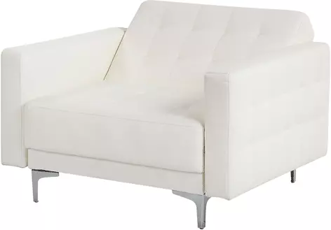 Beliani Valkoinen Keinonahkaverhoiltu Nojatuoli ABERDEEN 3 Beliani Valkoinen Keinonahkaverhoiltu Nojatuoli ABERDEEN - Image 3
