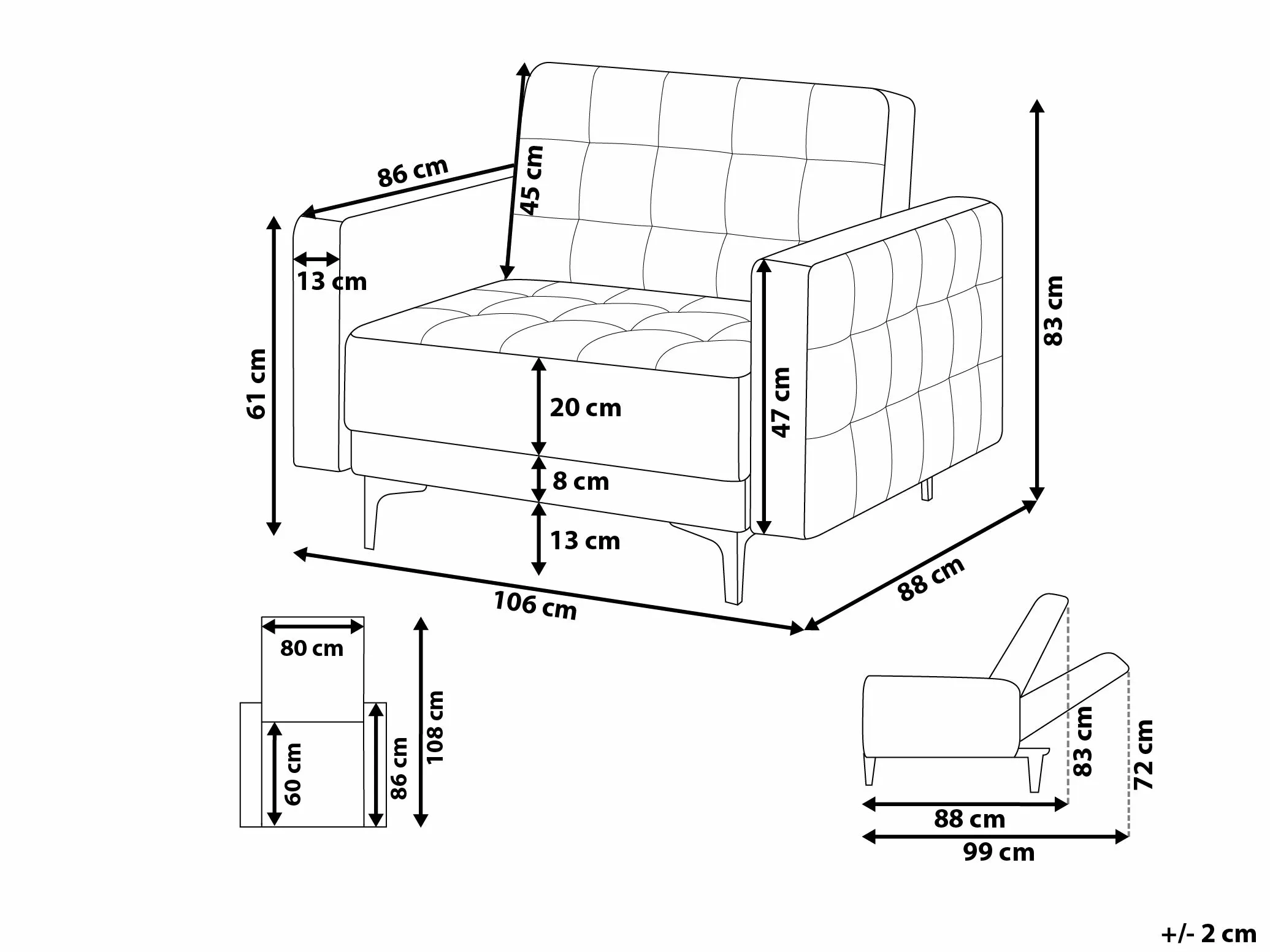 Beliani Valkoinen Keinonahkaverhoiltu Nojatuoli ABERDEEN 9 Beliani Valkoinen Keinonahkaverhoiltu Nojatuoli ABERDEEN - Image 9