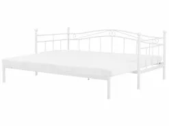 Beliani Sänky Metalli Levitettävä Valkoinen 90/180 X 200 Cm TULLE