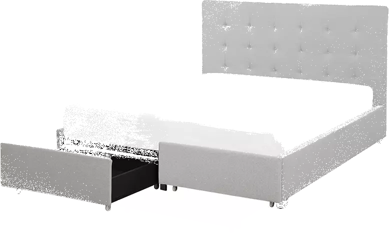 Beliani Sänky Kangas Säilytystila Vaaleanharmaa LA ROCHELLE Useita Kokoja - Image 3