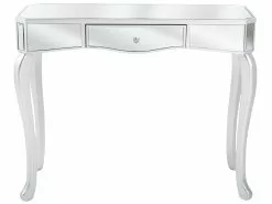 Beliani Konsolipöytä Peililasi Laatikko Hopea CARCASSONNE -Käsinojalliset tuolit Winkel undef src sa picid 745123 type whitesh image