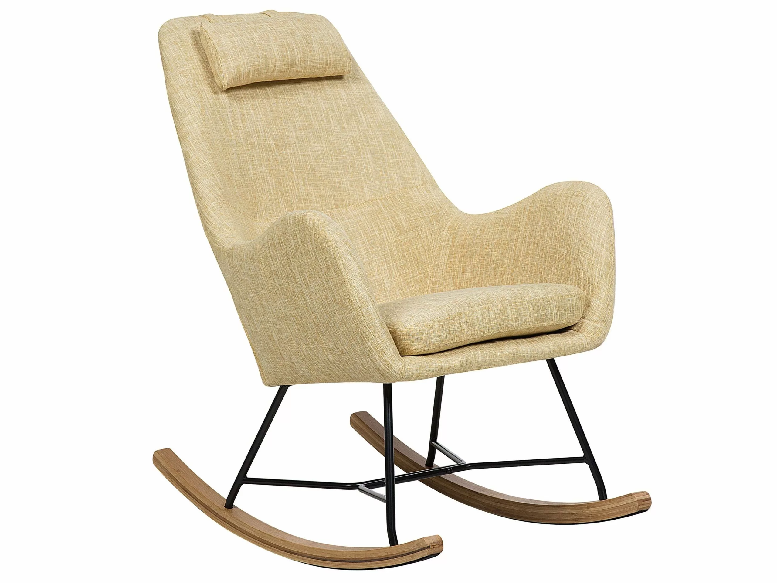 Beliani Keinutuoli Kangas Keltainen ARRIE 1 Beliani Keinutuoli Kangas Keltainen ARRIE