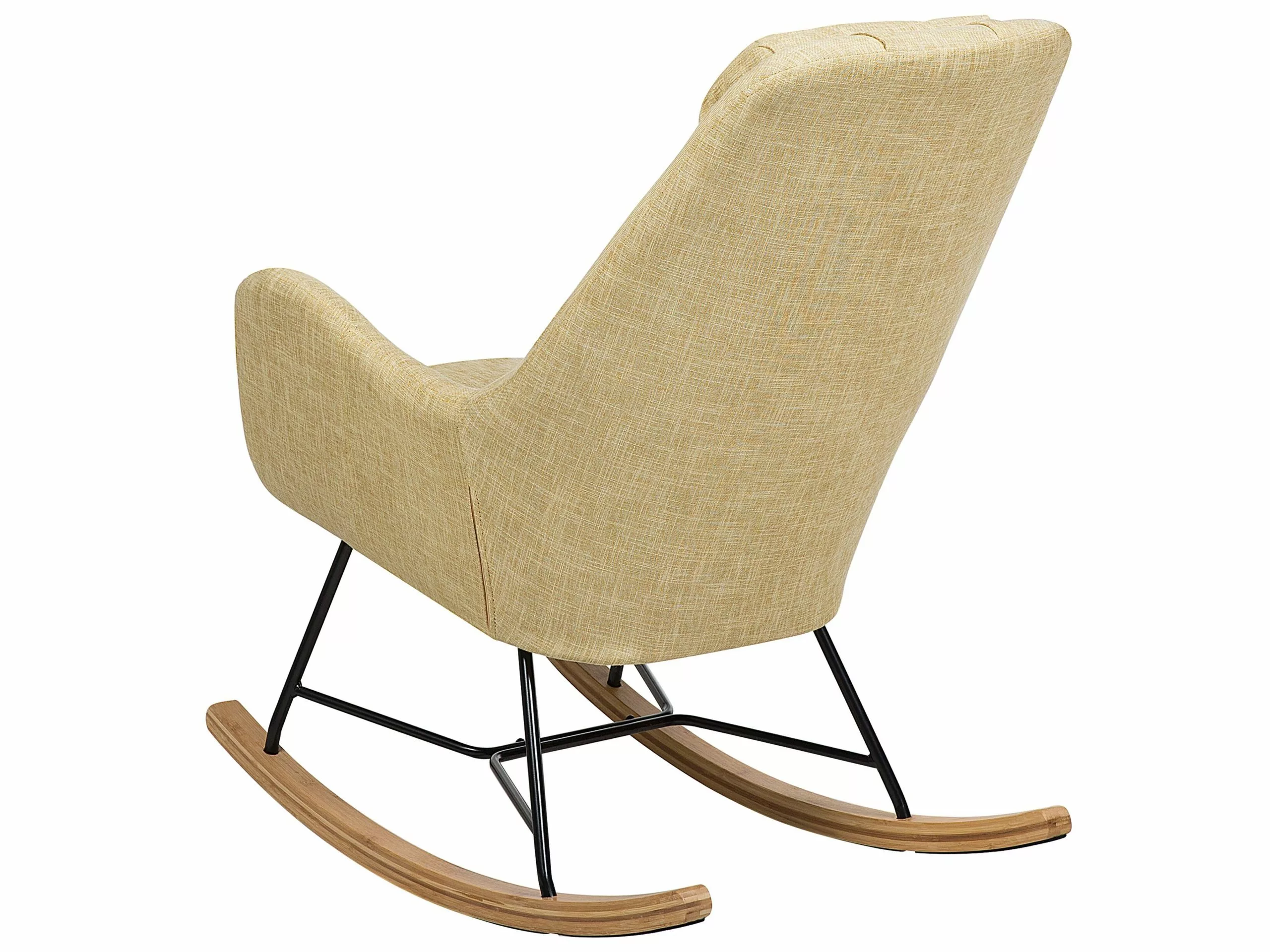 Beliani Keinutuoli Kangas Keltainen ARRIE 4 Beliani Keinutuoli Kangas Keltainen ARRIE - Image 4