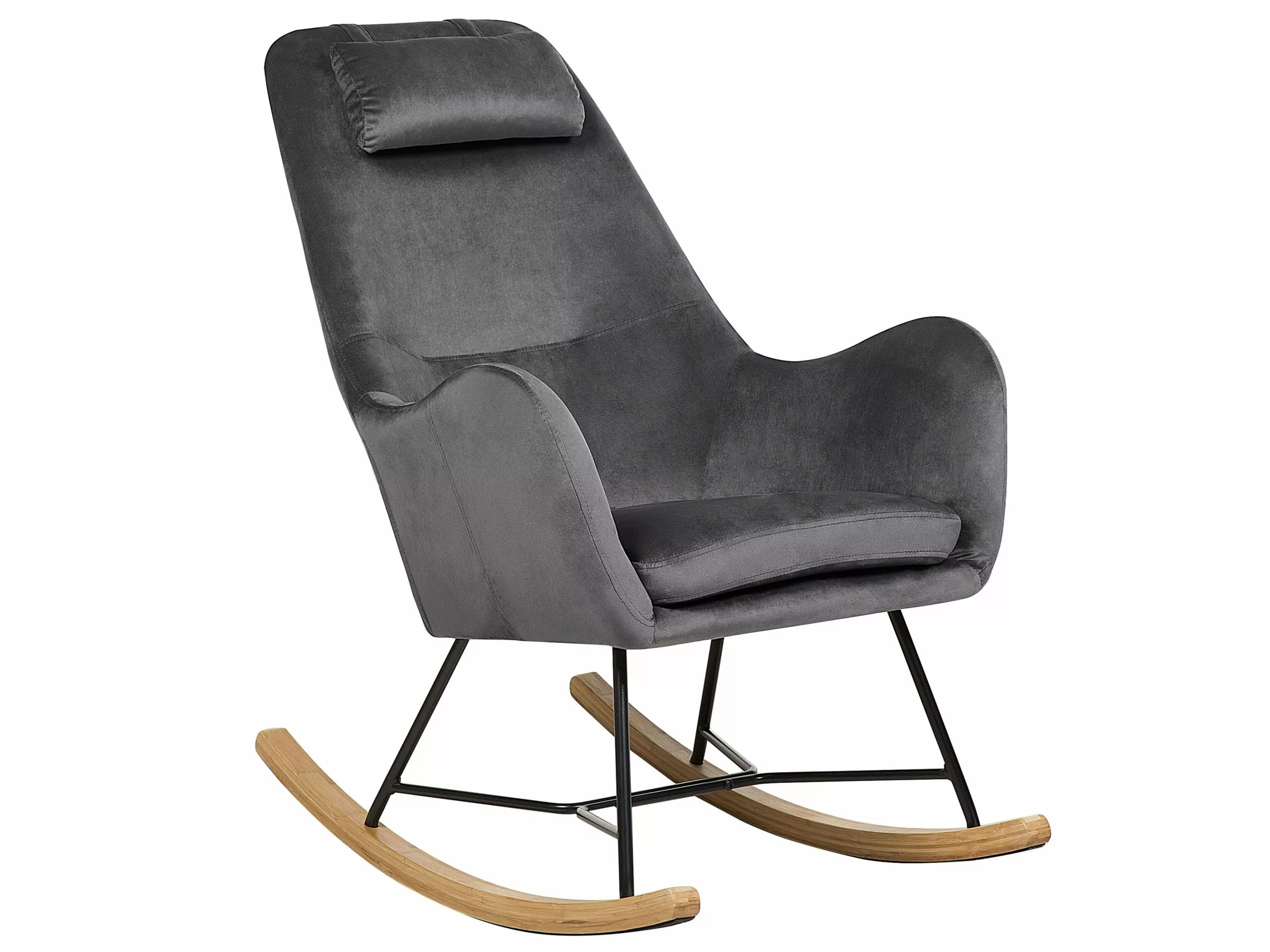 Beliani Keinutuoli Sametti Tummanharmaa ARRIE