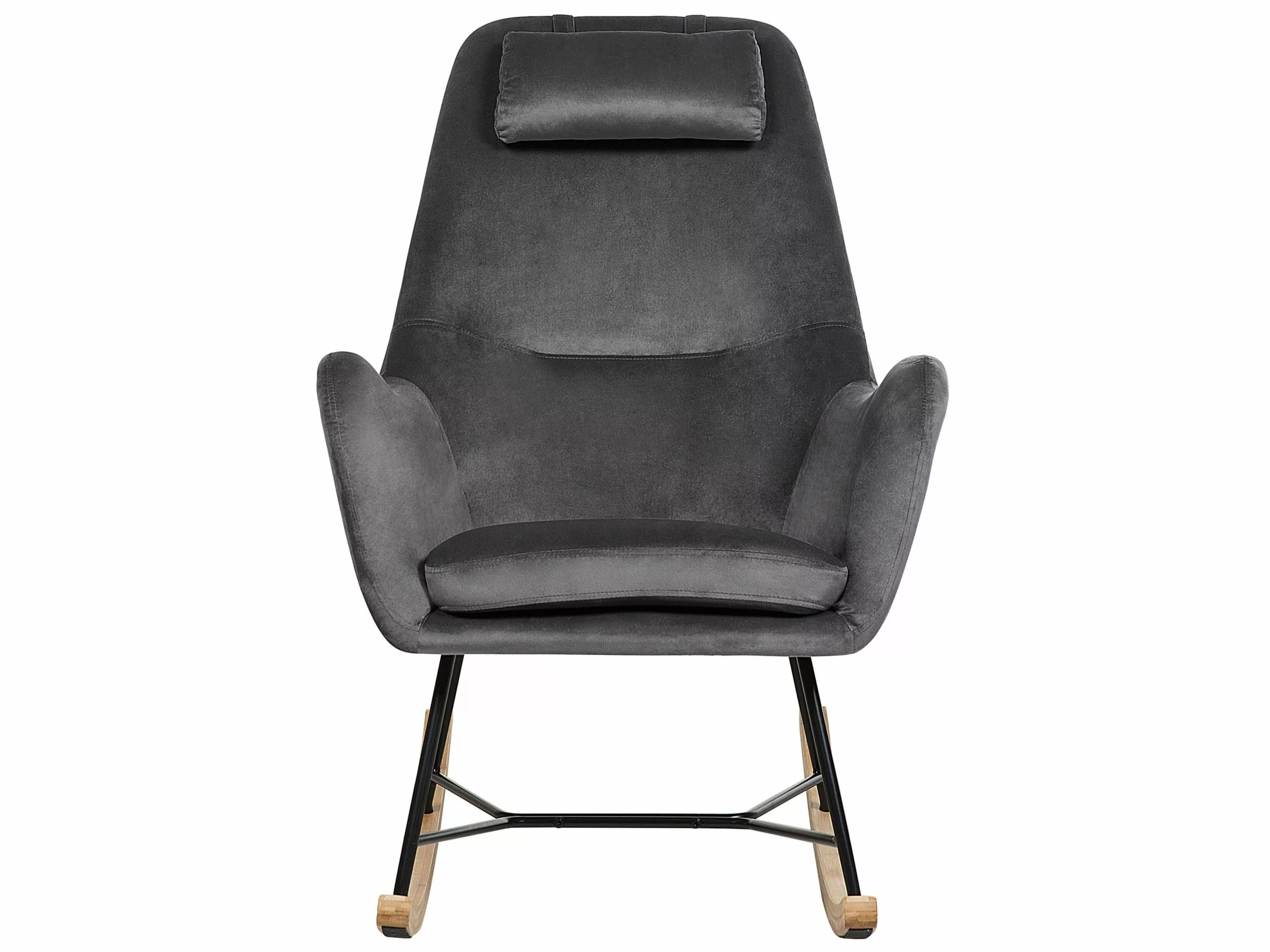 Beliani Keinutuoli Sametti Tummanharmaa ARRIE - Image 3