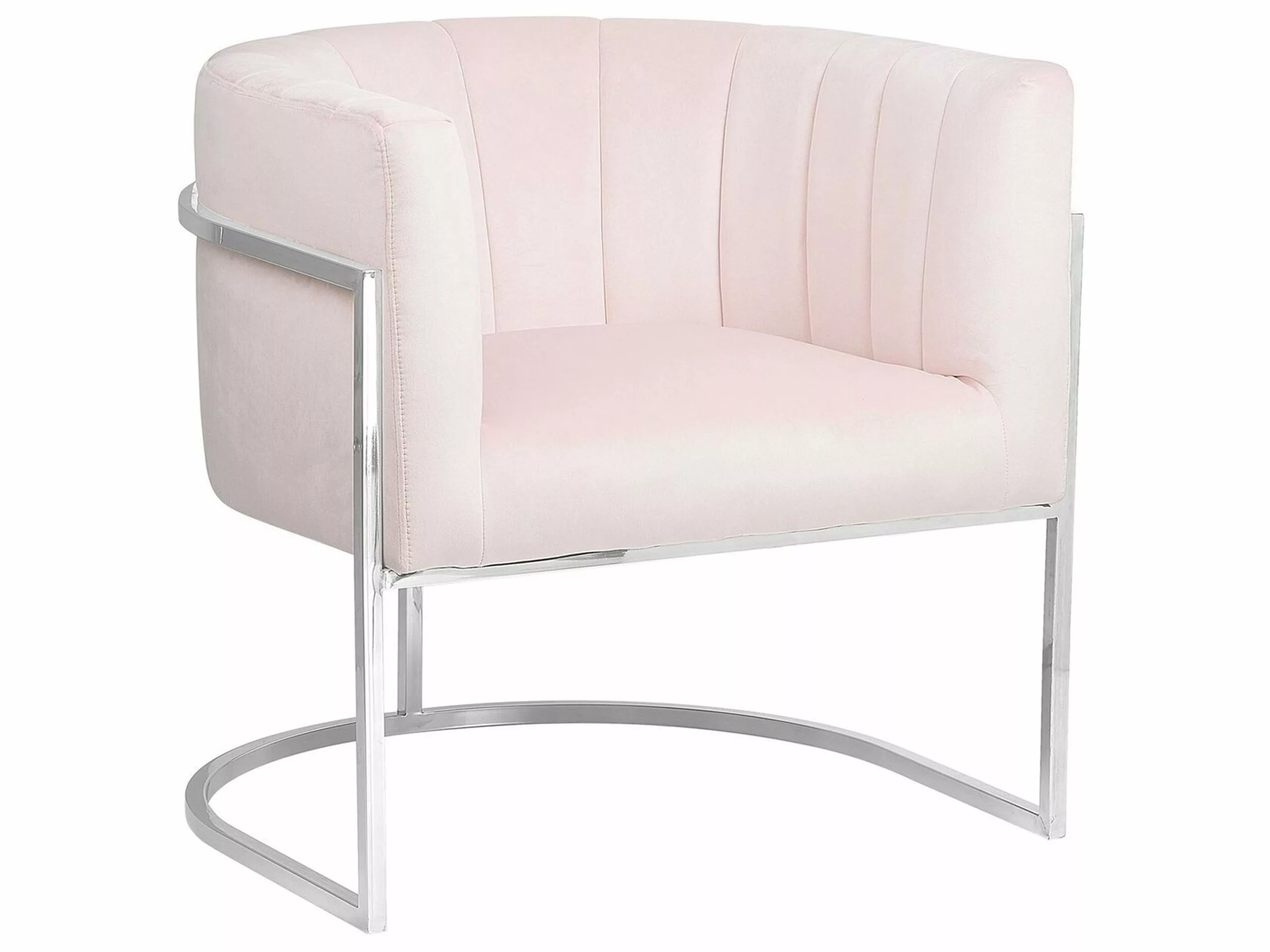 Beliani Nojatuoli Samettinen Vaaleanpunainen LARVIK