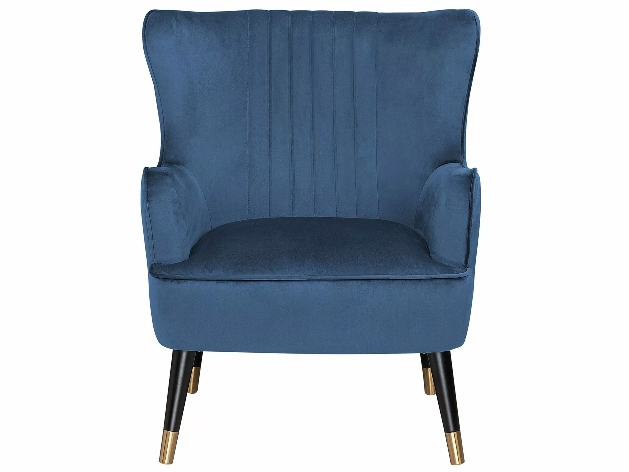 Beliani Nojatuoli Samettinen Sininen VARBERG - Image 3