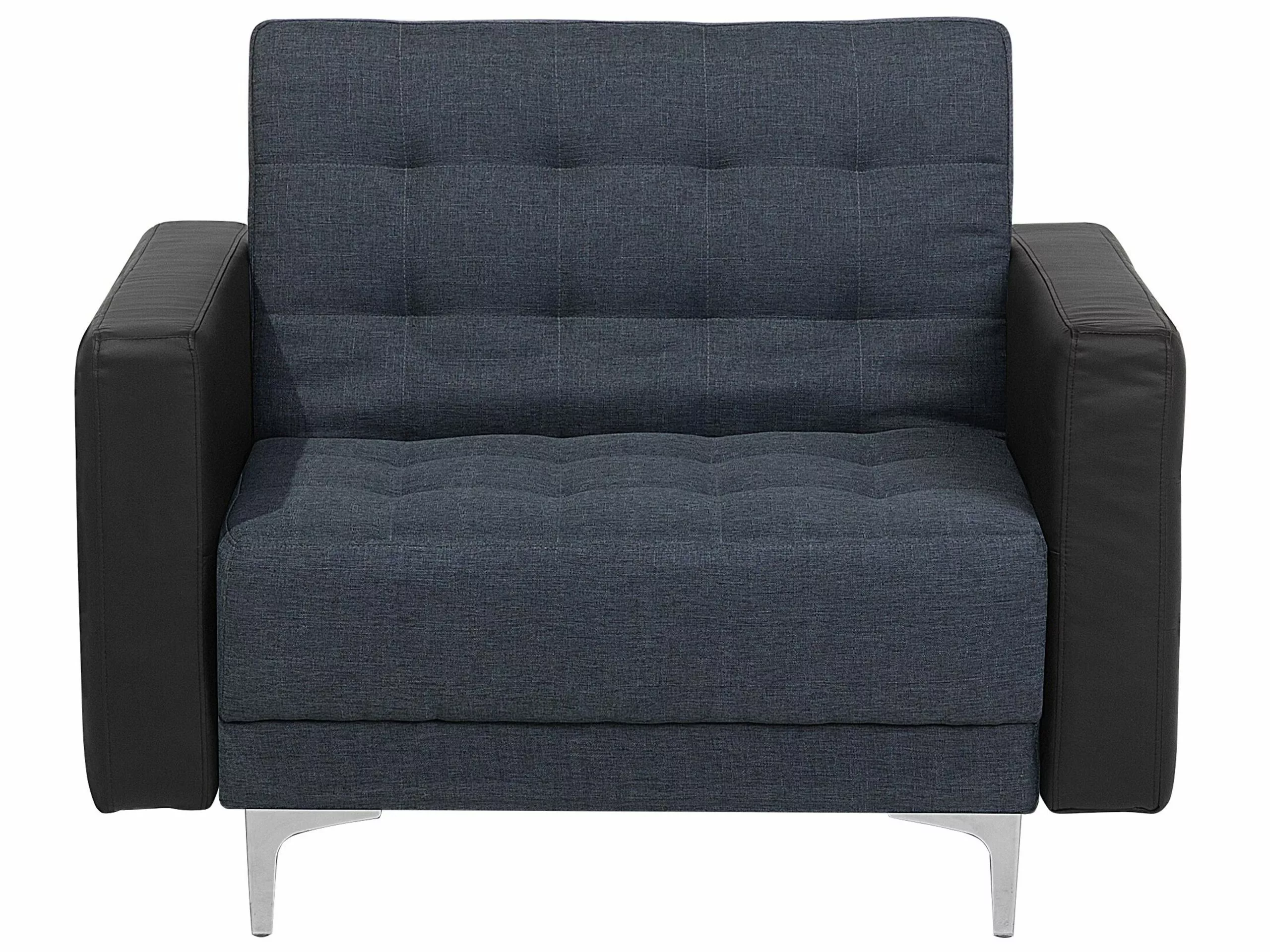 Beliani Tummanharmaa Kangasverhoiltu Nojatuoli Mustilla Käsinojilla ABERDEEN 5 Beliani Tummanharmaa Kangasverhoiltu Nojatuoli Mustilla Käsinojilla ABERDEEN - Image 5