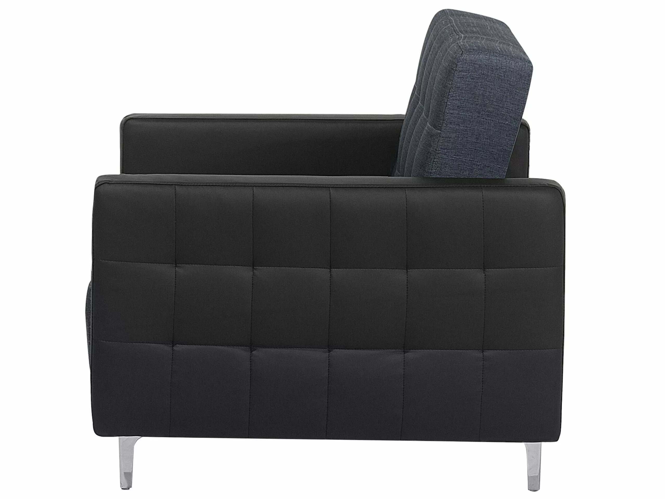 Beliani Tummanharmaa Kangasverhoiltu Nojatuoli Mustilla Käsinojilla ABERDEEN 6 Beliani Tummanharmaa Kangasverhoiltu Nojatuoli Mustilla Käsinojilla ABERDEEN - Image 6