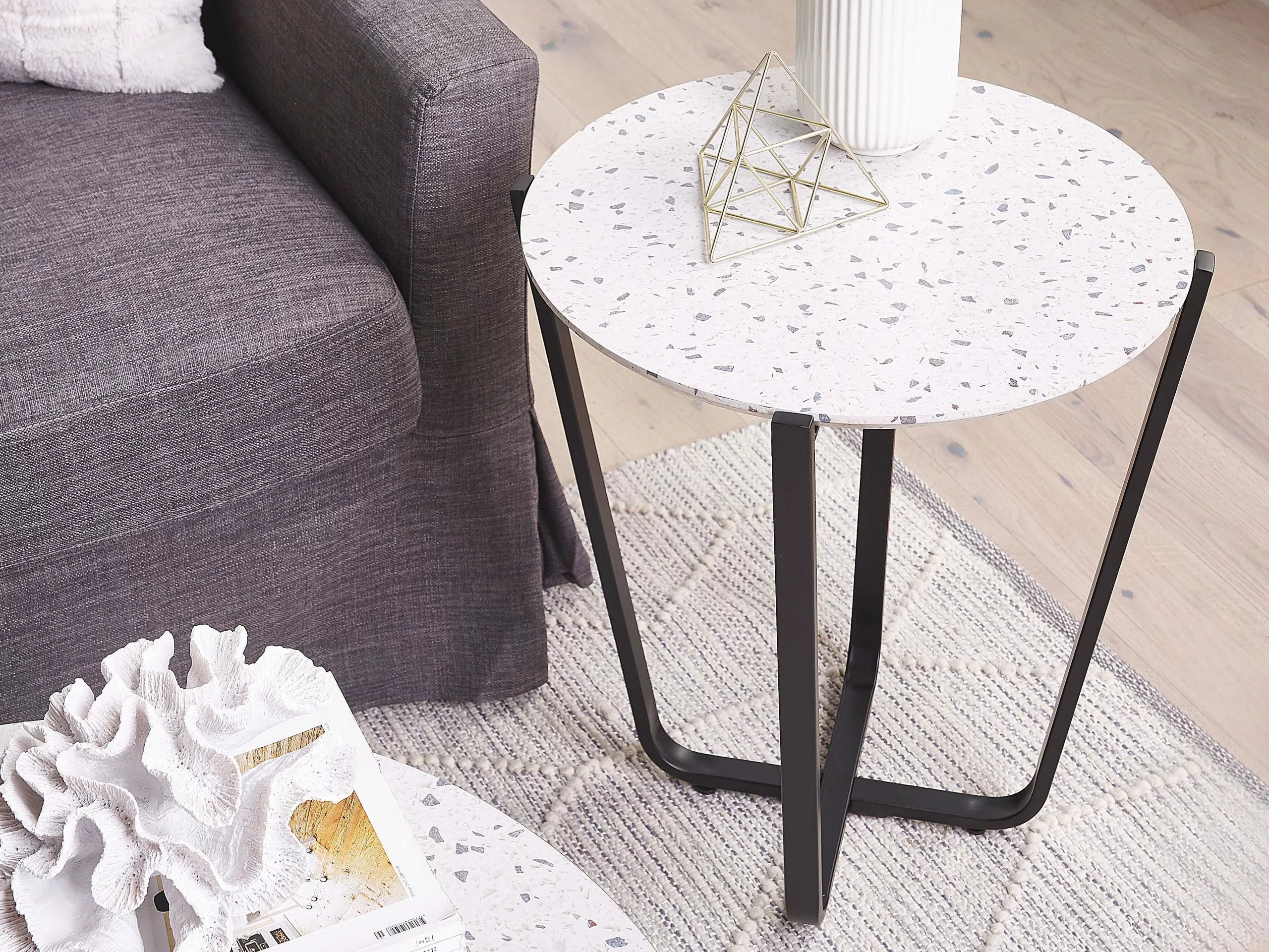 Beliani Sivupöytä Valkoinen/musta VALERA - Image 2