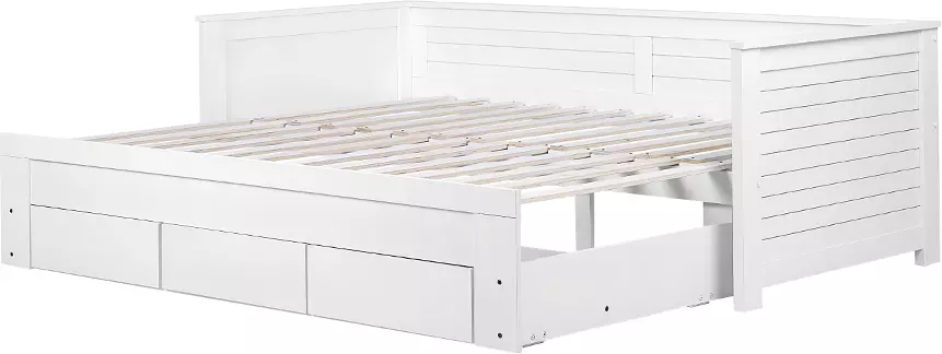 Beliani Sänky Levitettävä Säilytystila Valkoinen 90/180 X 200 Cm CAHORS - Image 7