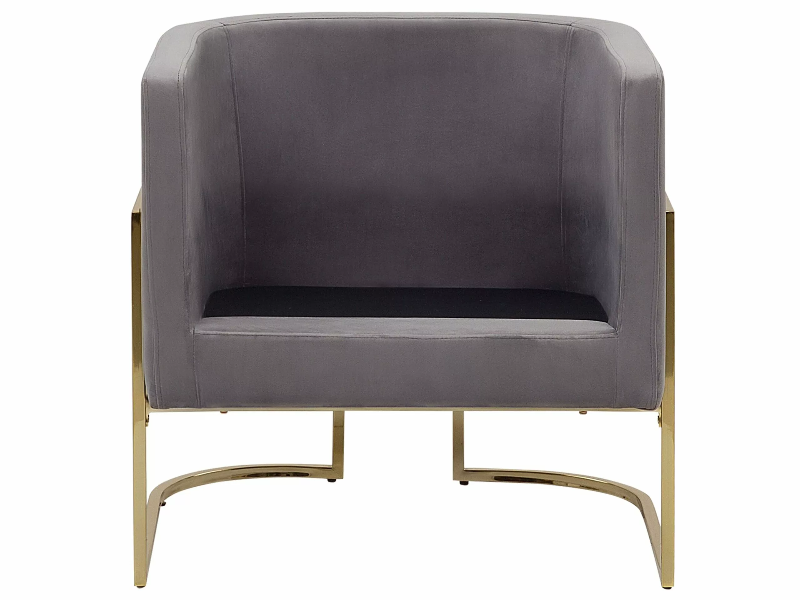 Beliani Samettinen Nojatuoli Harmaa SIRKKA - Image 5