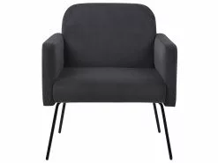 Beliani Samettinen Nojatuoli Harmaa NARKEN -Käsinojalliset tuolit Winkel undef src sa picid 761698 type whitesh image