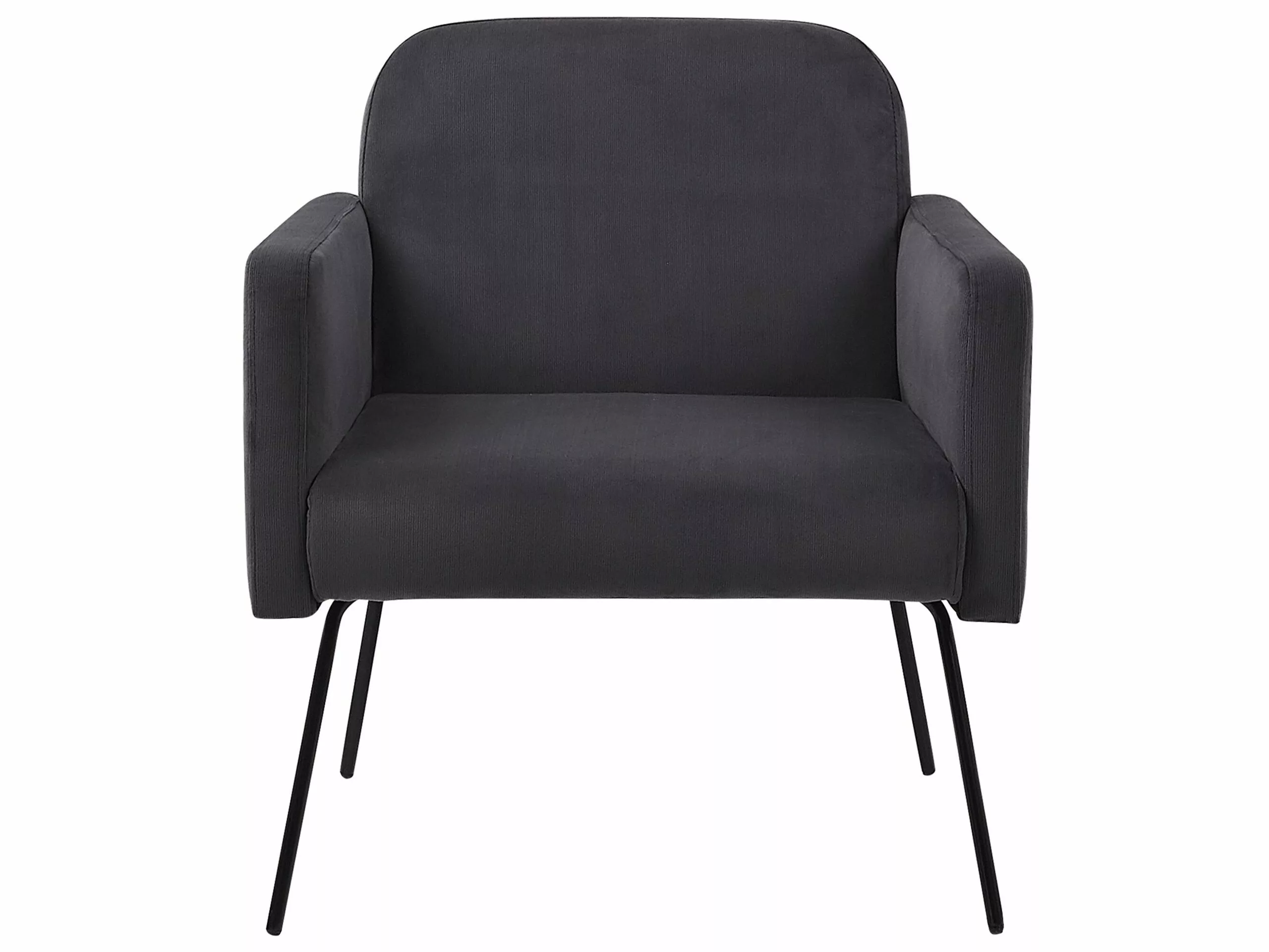 Beliani Samettinen Nojatuoli Harmaa NARKEN - Image 4